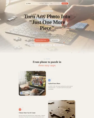 Playful Custom Puzzle Landing Page Template