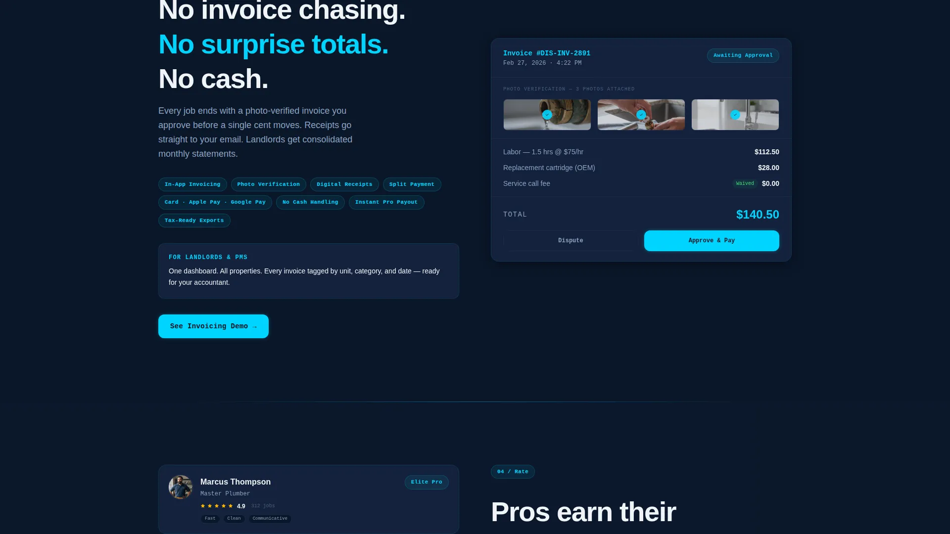 Home Services Booking App Landing Page Template