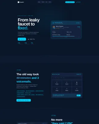Home Services Booking App Landing Page Template