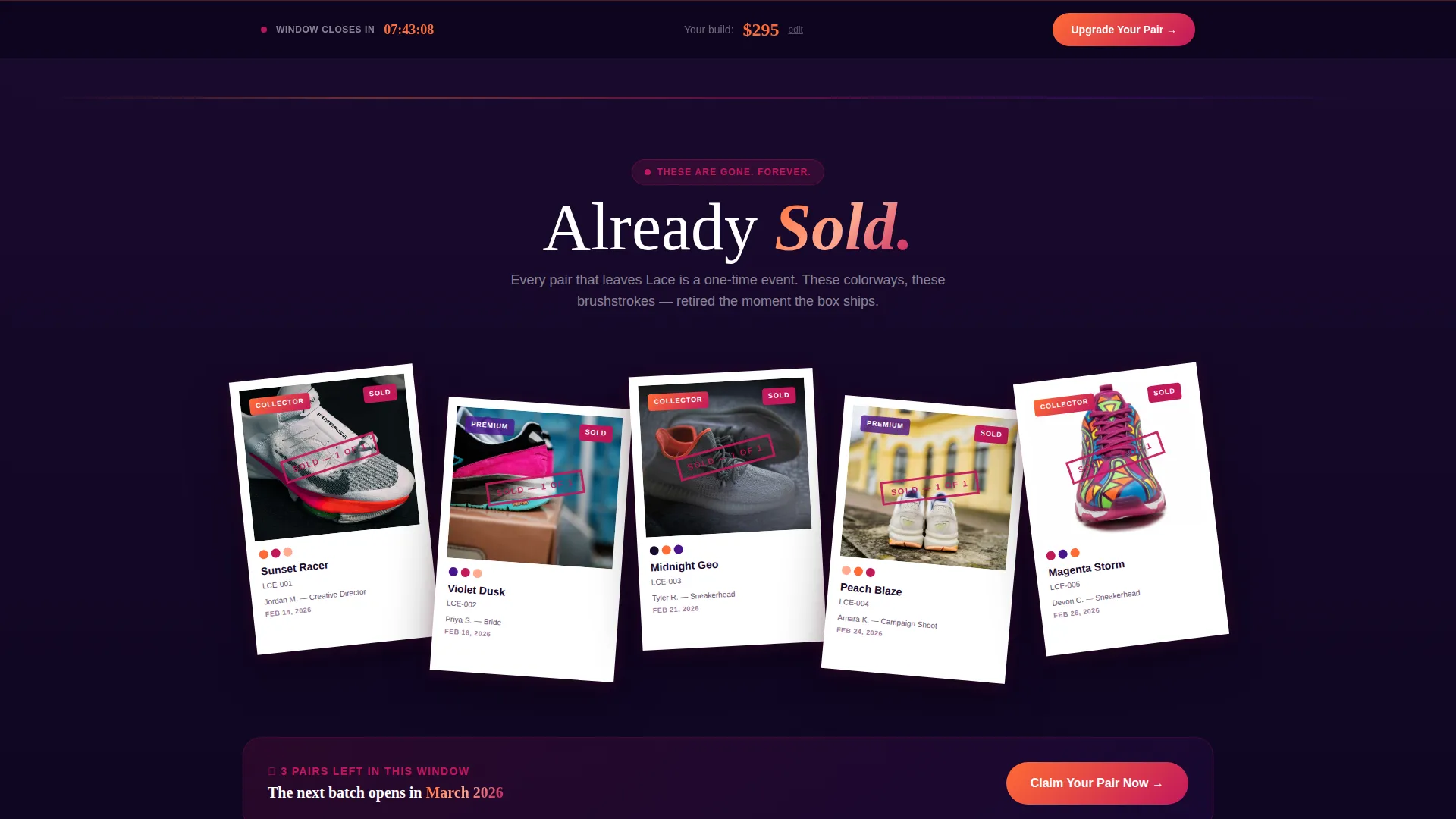 Custom Sneaker Landing Page Template | Playful Geometric