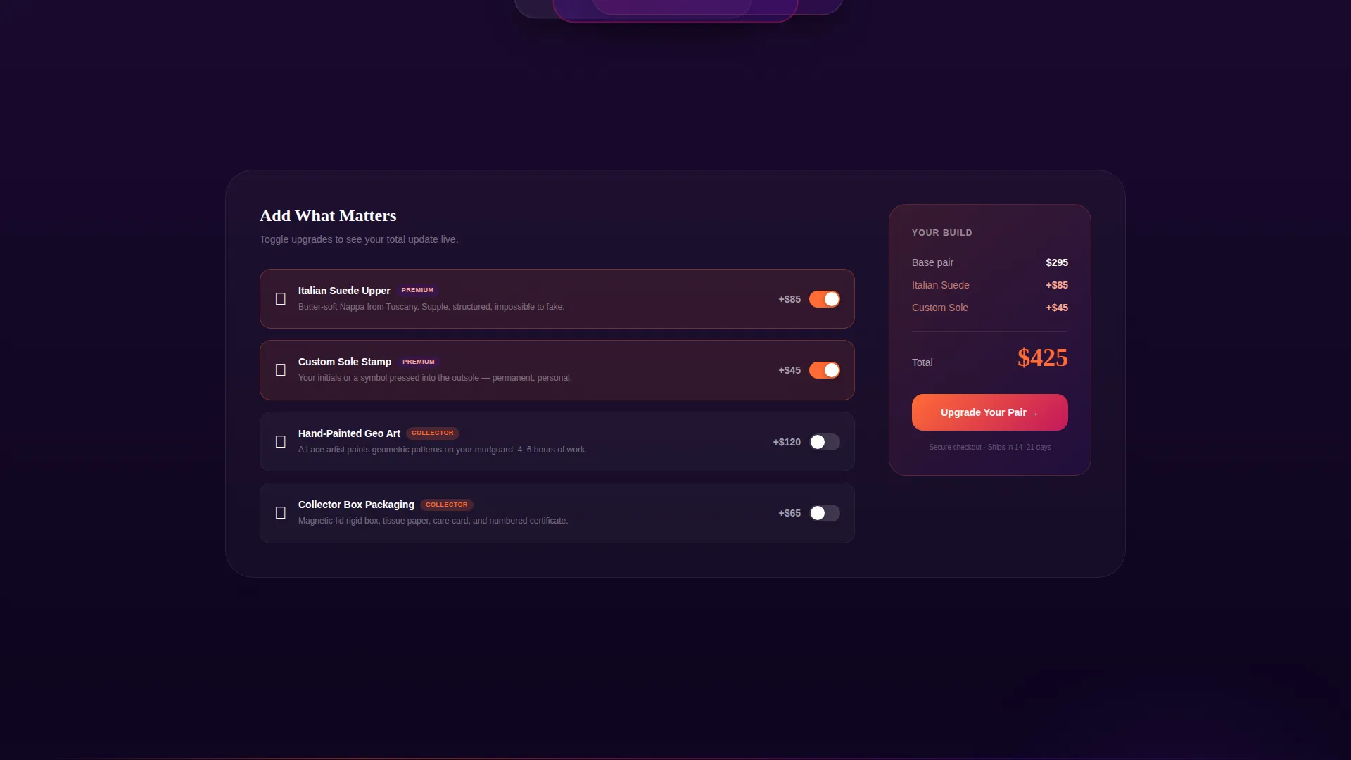 Custom Sneaker Landing Page Template | Playful Geometric
