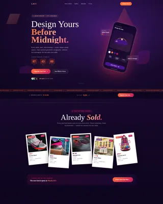 Custom Sneaker Landing Page Template | Playful Geometric
