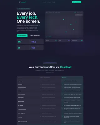 Home Services Case Management Landing Page