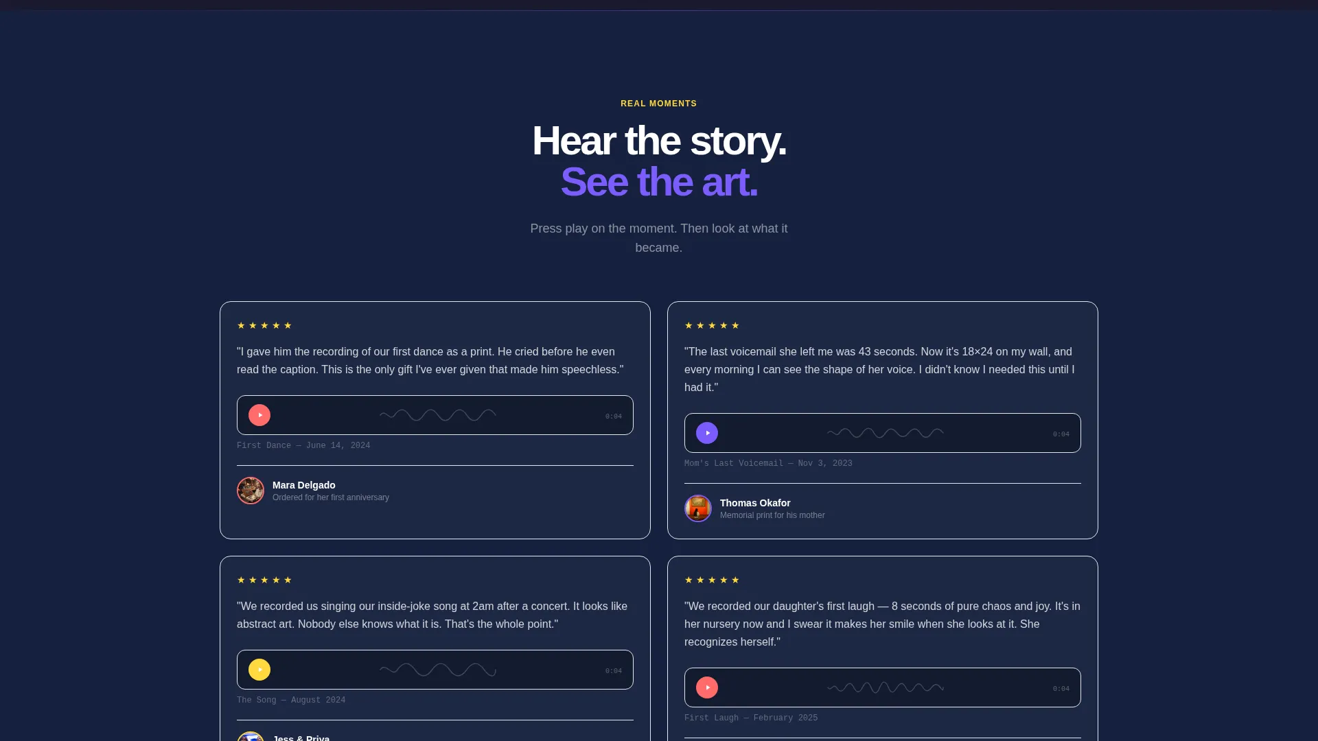 Custom Sound Wave Art Landing Page Template