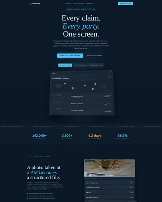 Home Services Claims Management Landing Page