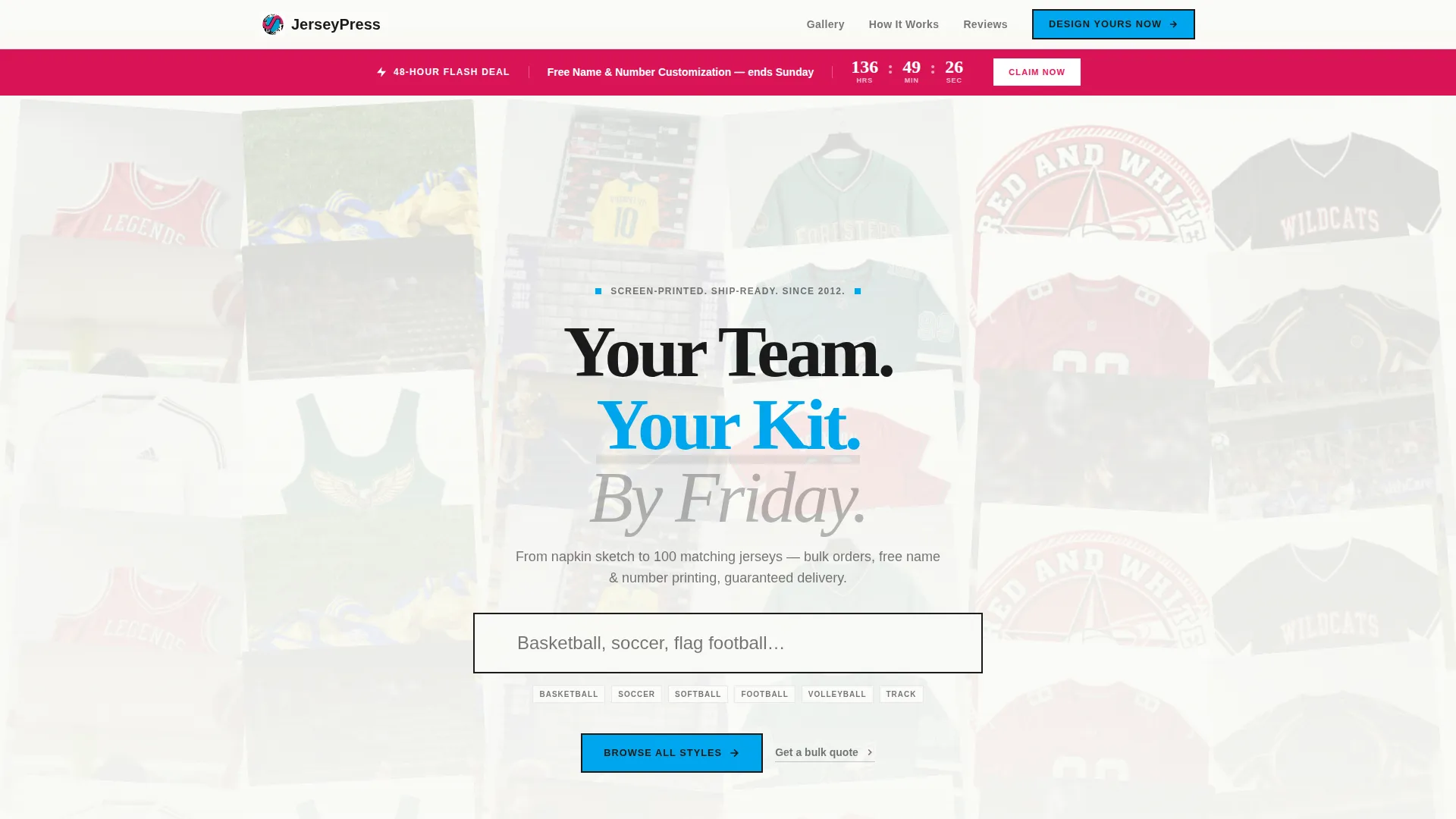 Bold Custom Sports Jersey Landing Page Template