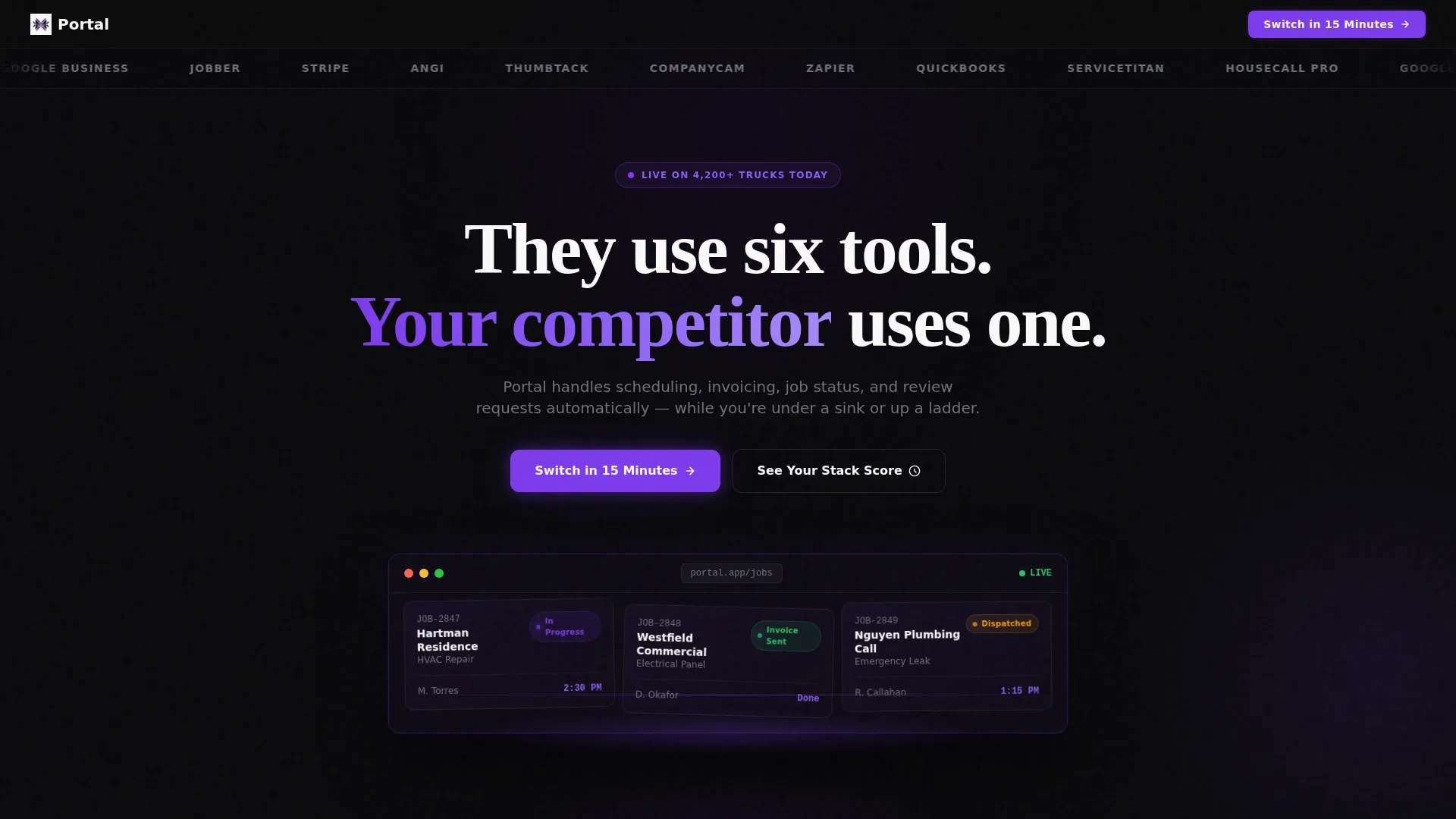 Home Services Client Portal Landing Page Template