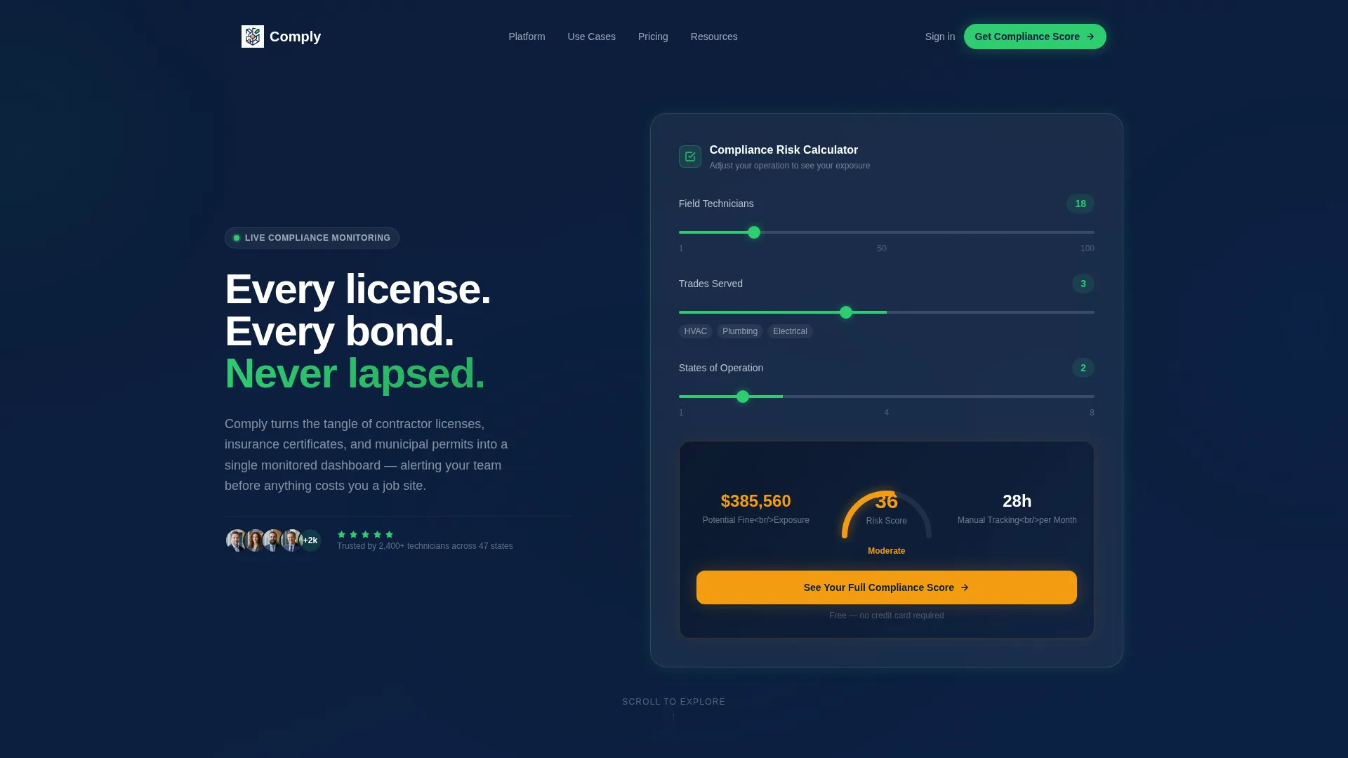 Compliance Management Landing Page Template