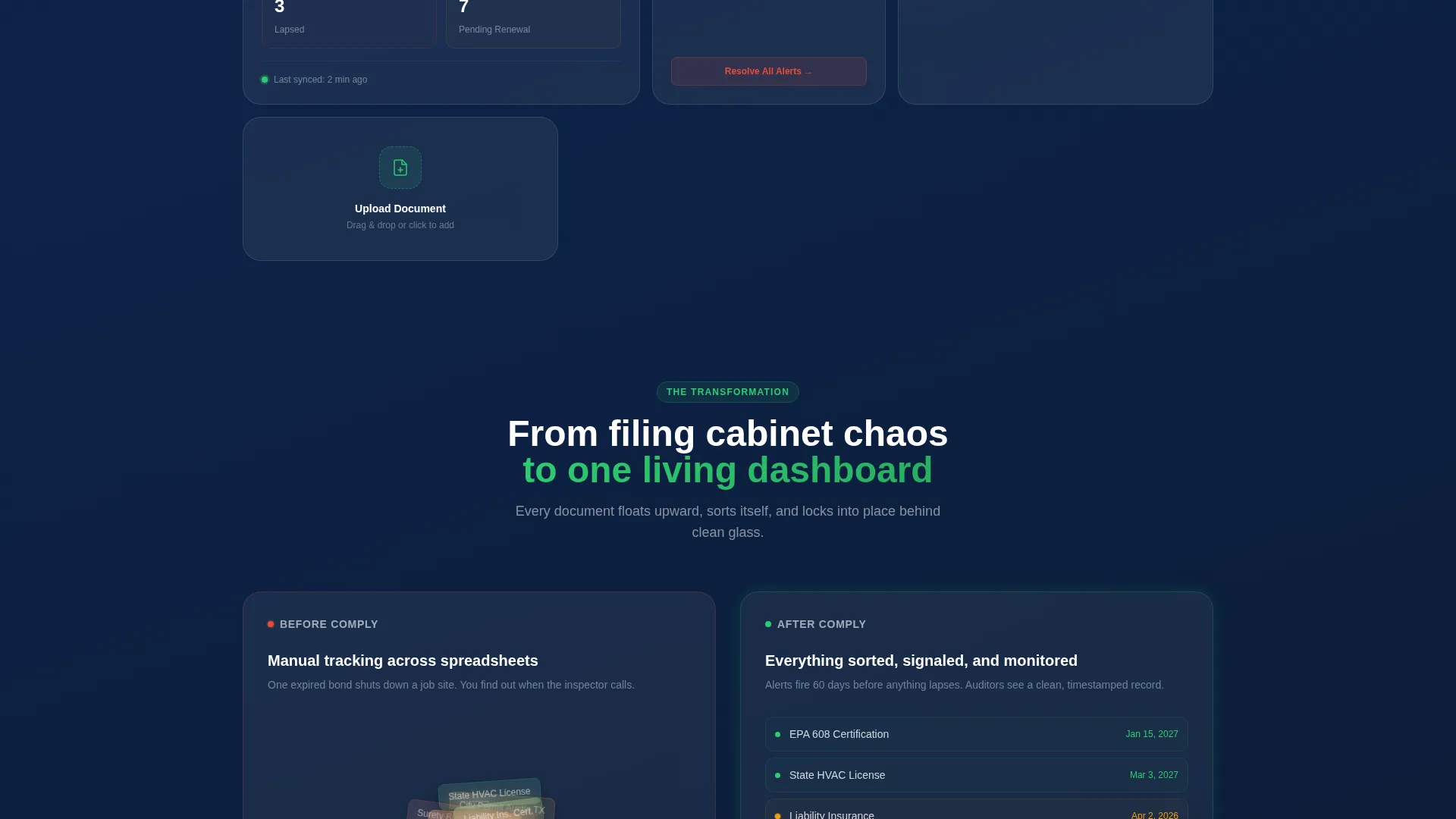 Compliance Management Landing Page Template