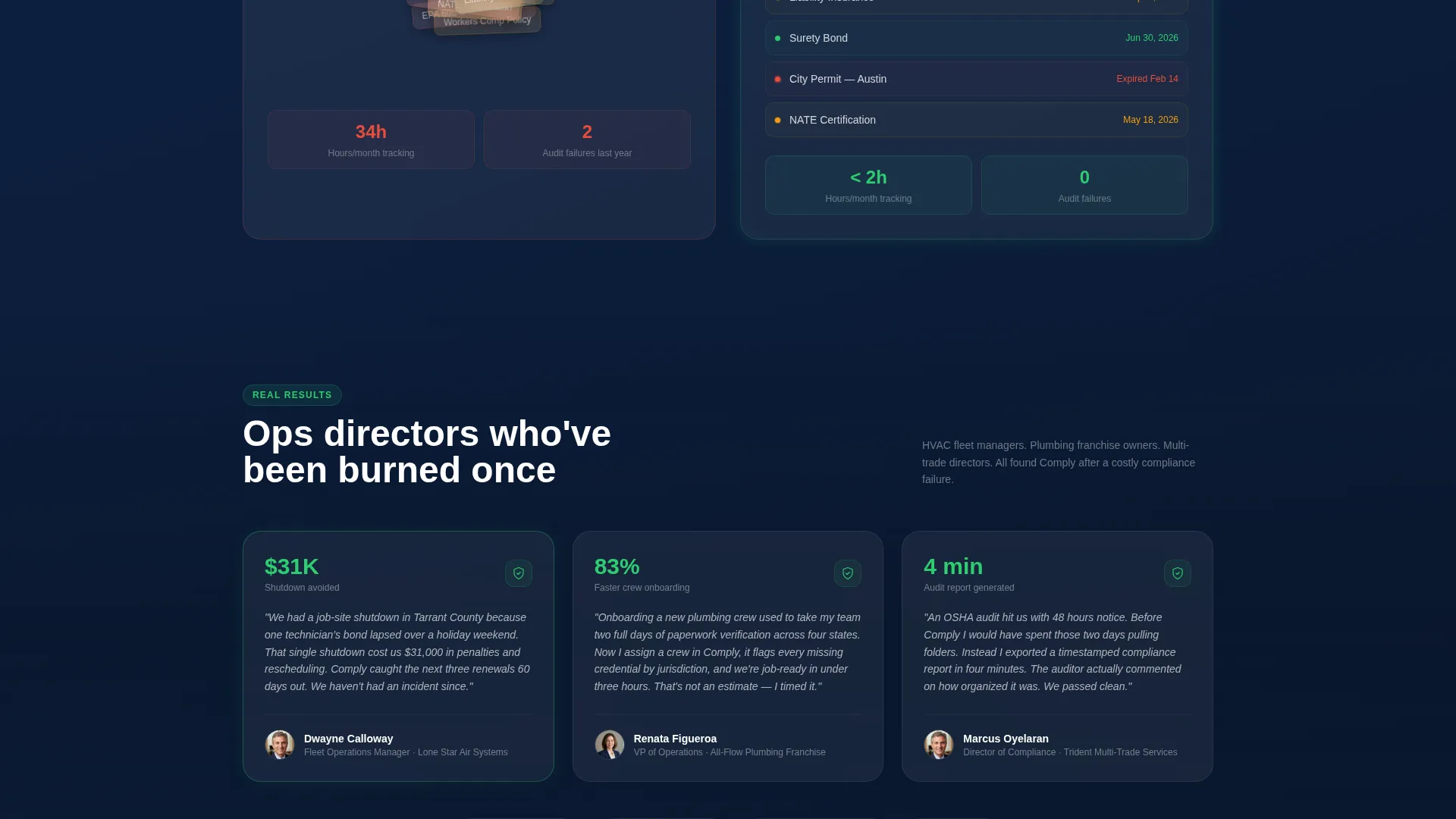Compliance Management Landing Page Template
