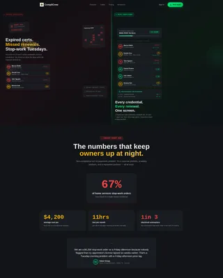 Compliance Platform Landing Page Template