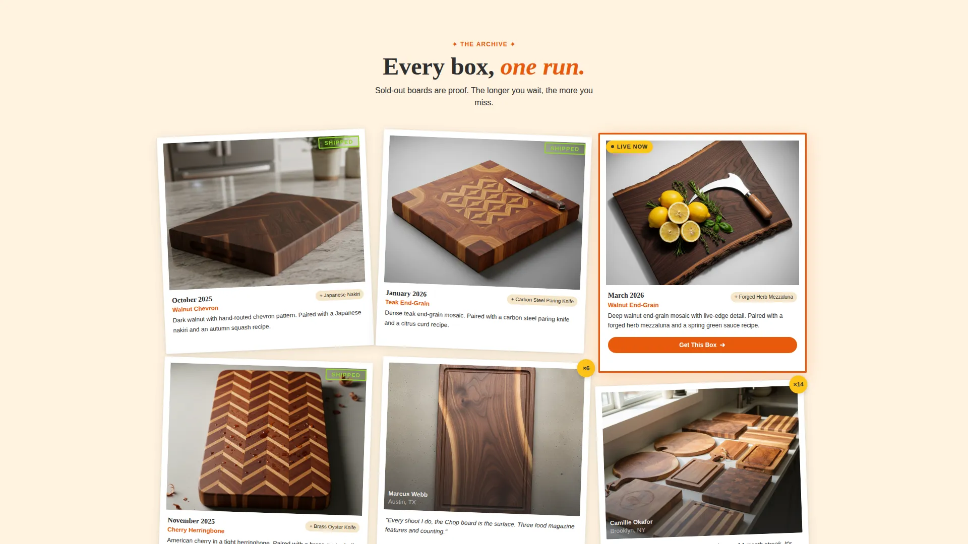 Artisan Subscription Box Landing Page Template