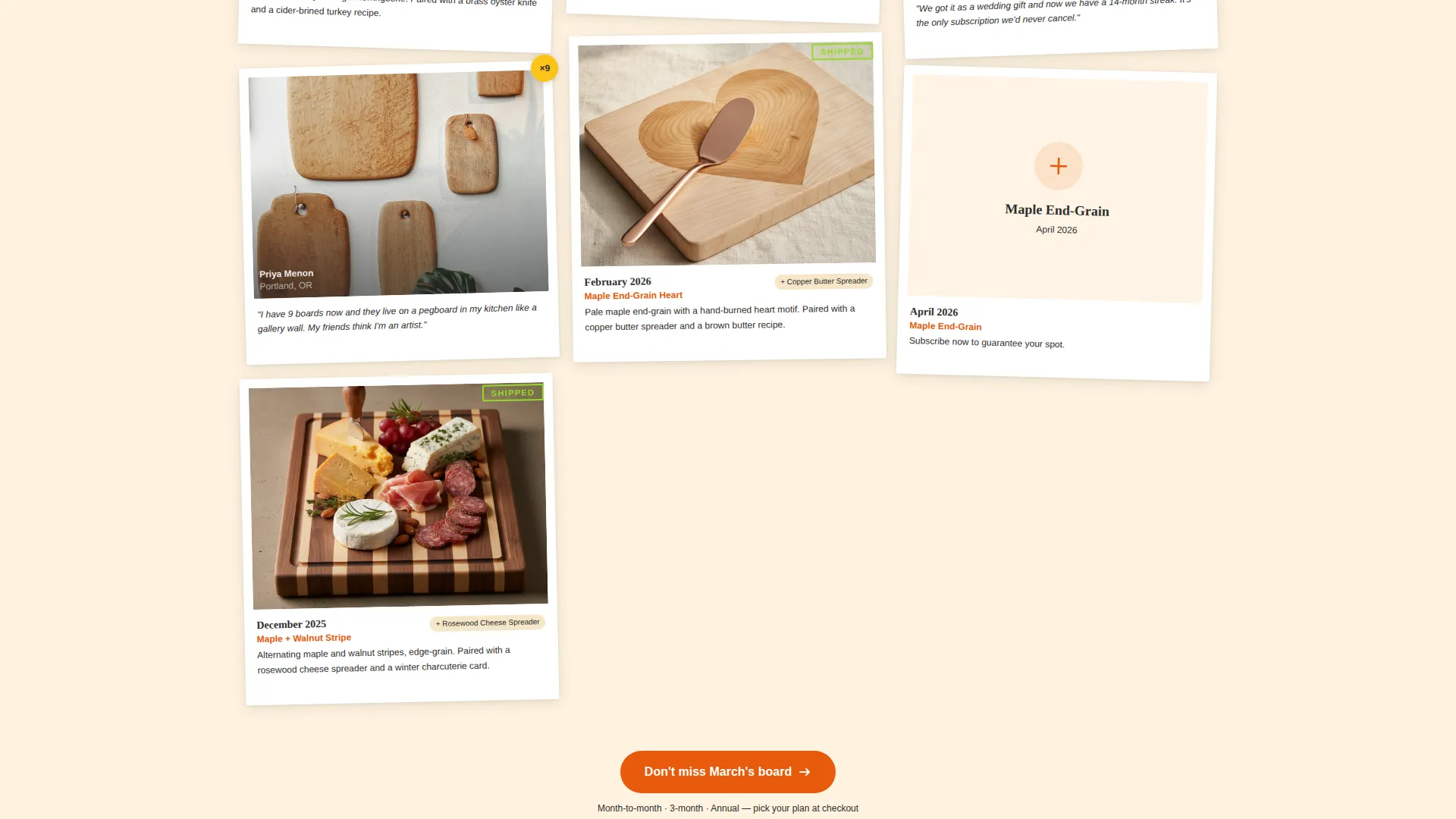 Artisan Subscription Box Landing Page Template