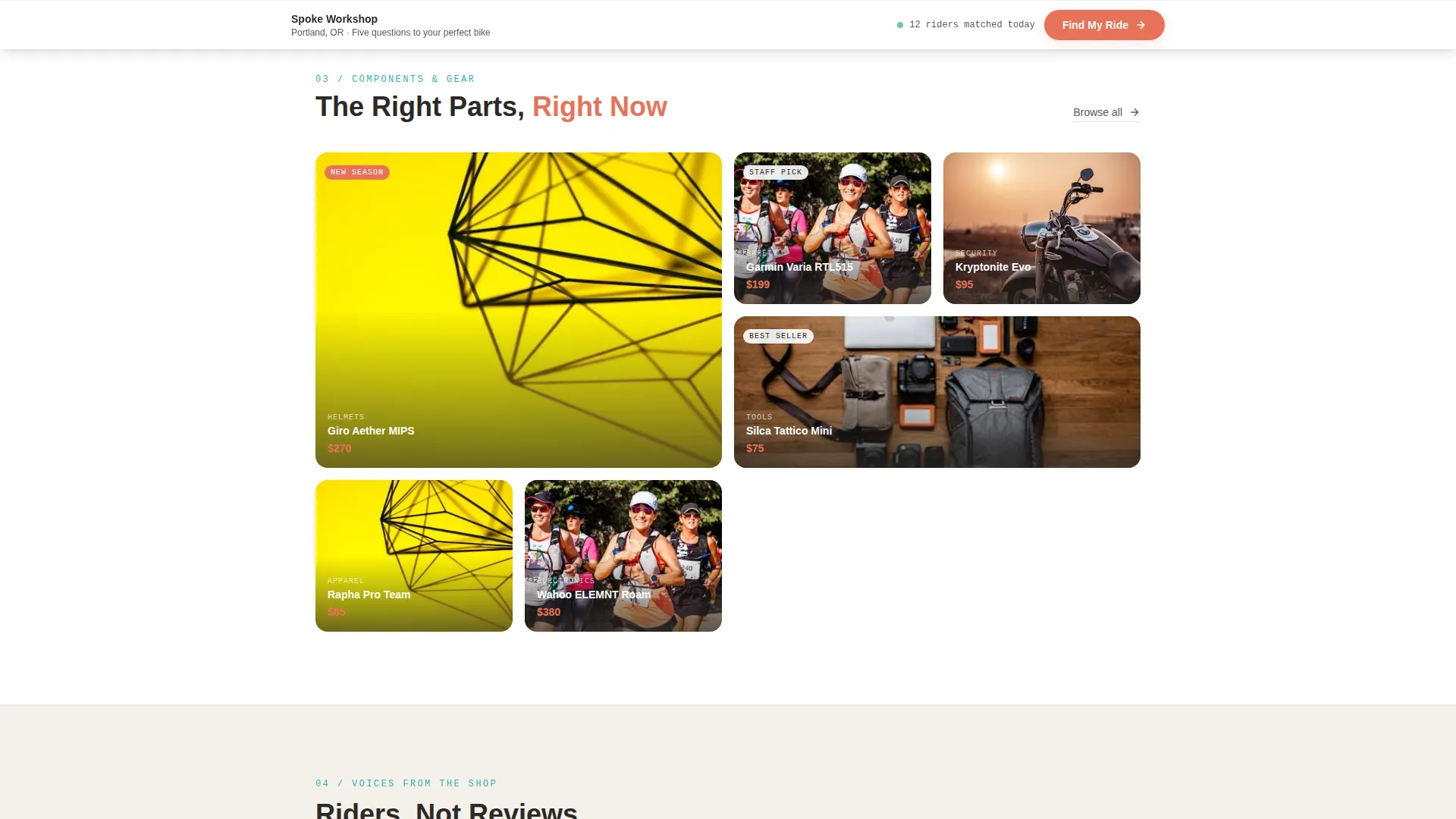 Playful Cycling Shop Quiz Landing Page Template