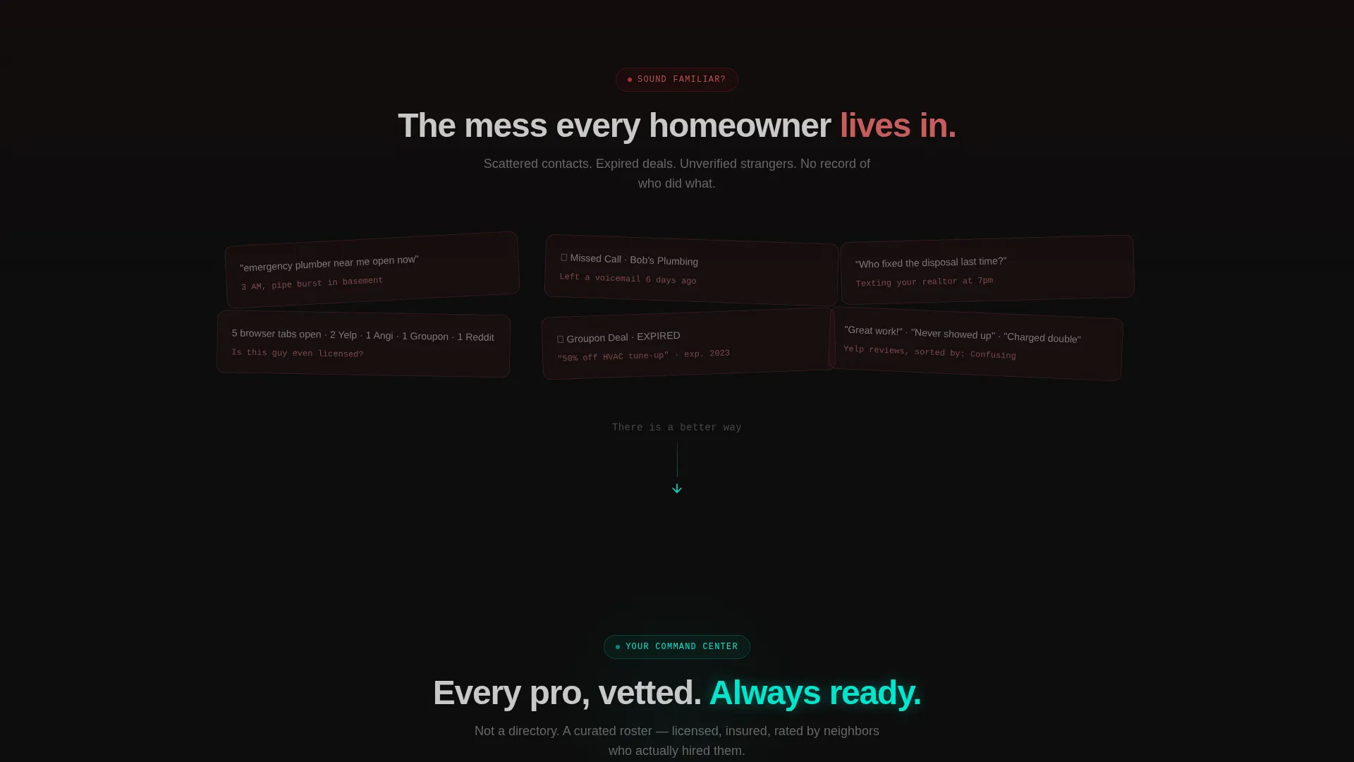 Home Services Dashboard Landing Page Template