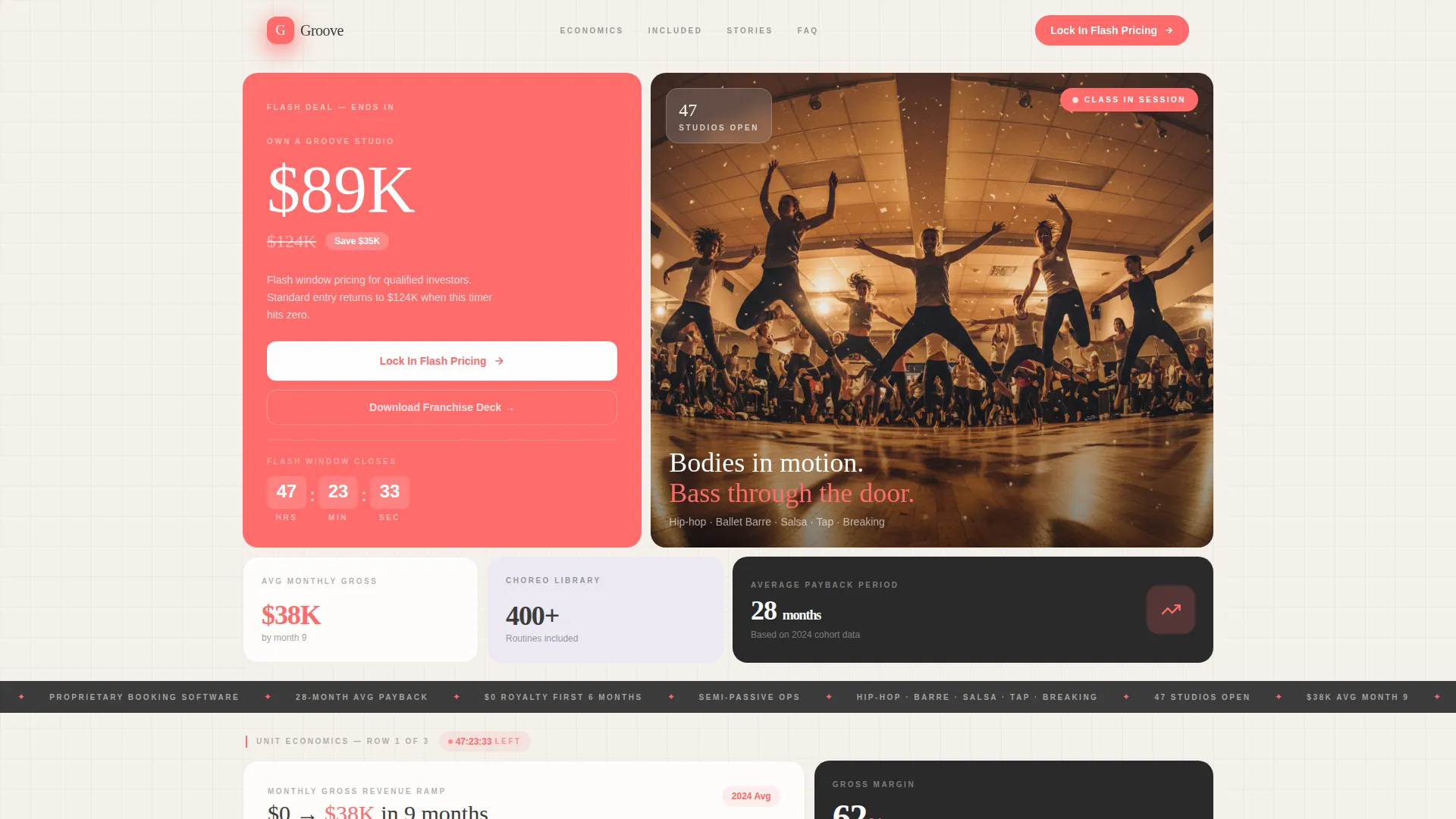 Dance Studio Franchise Landing Page Template