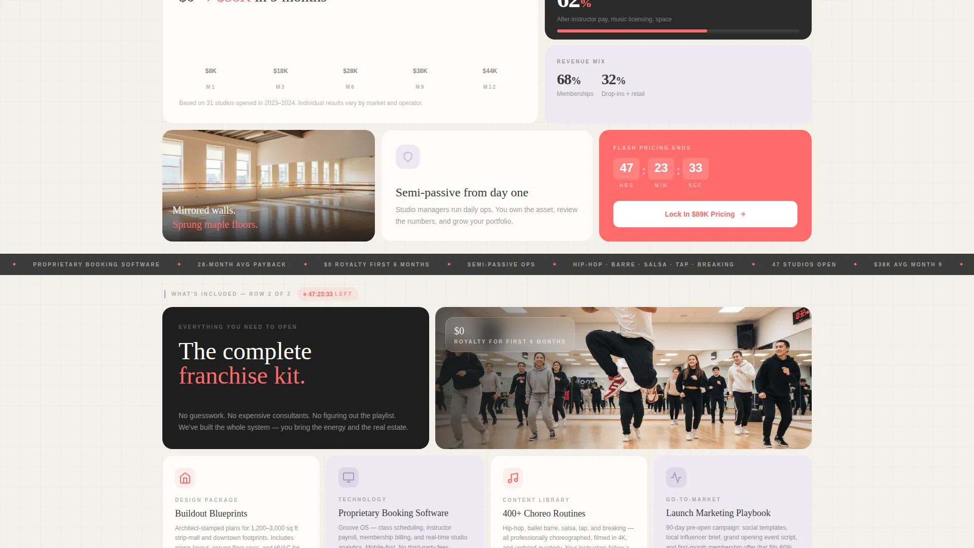 Dance Studio Franchise Landing Page Template