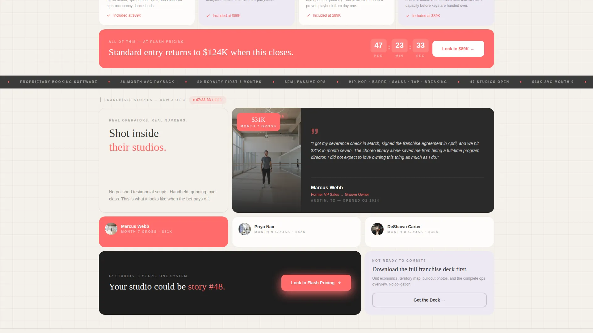 Dance Studio Franchise Landing Page Template