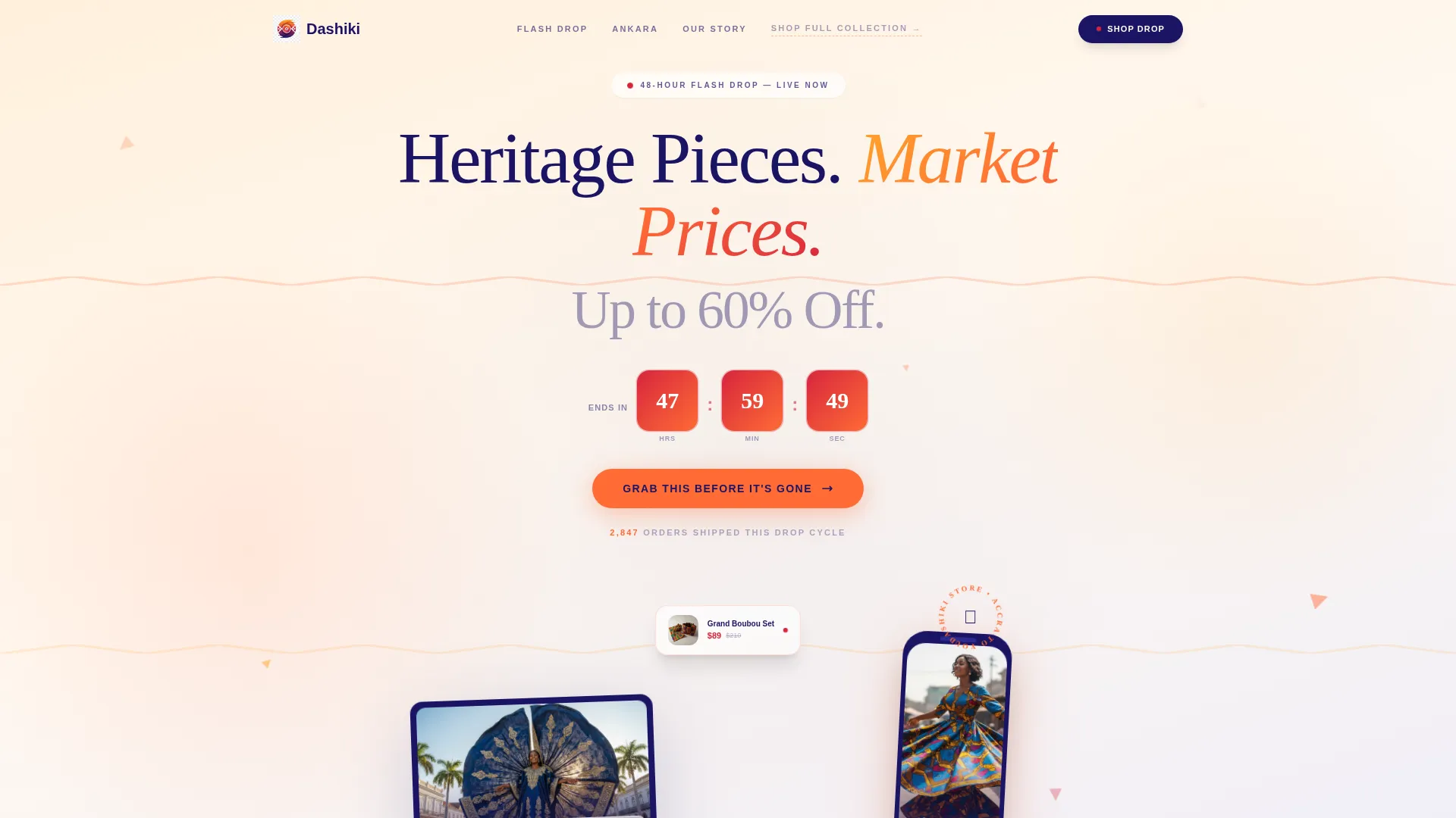 African Clothing Landing Page Template
