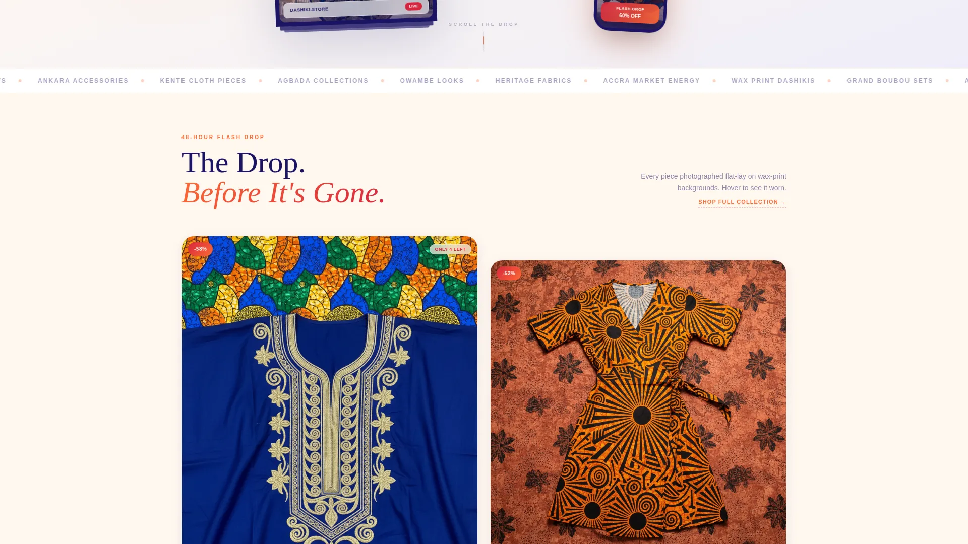 African Clothing Landing Page Template