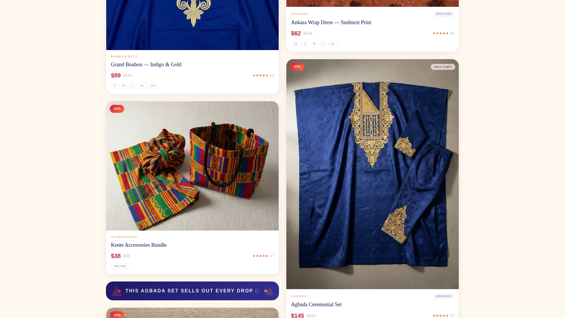 African Clothing Landing Page Template