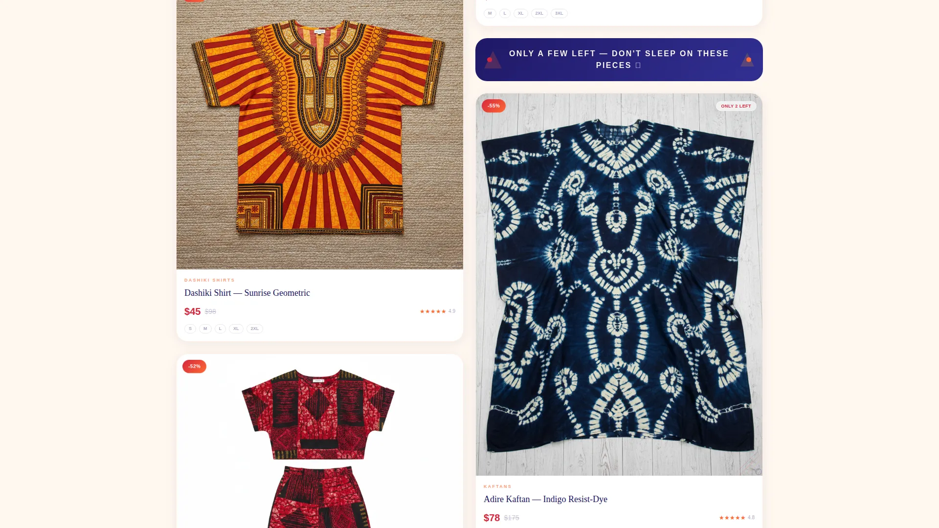 African Clothing Landing Page Template