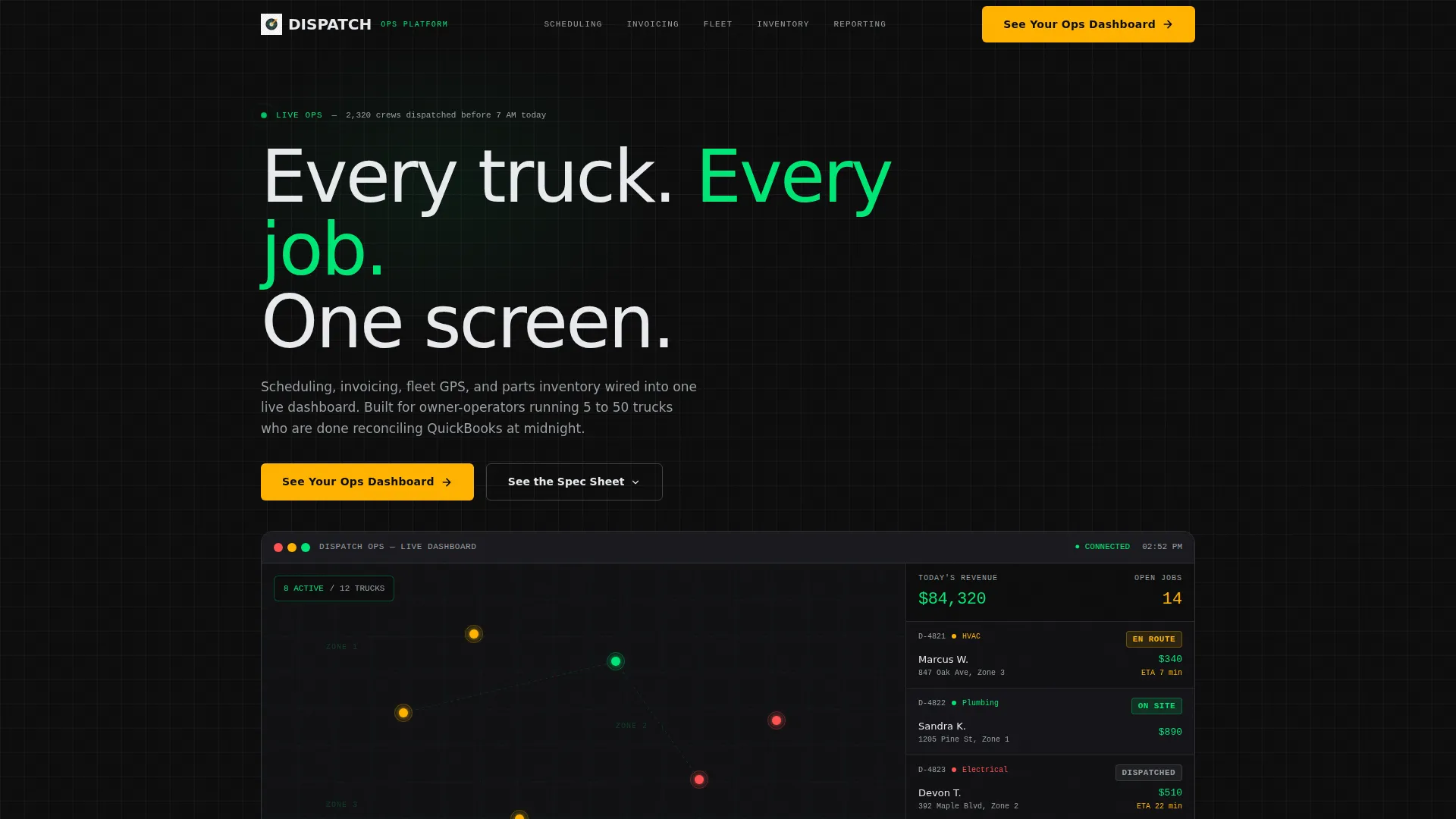 Field Service Landing Page Template