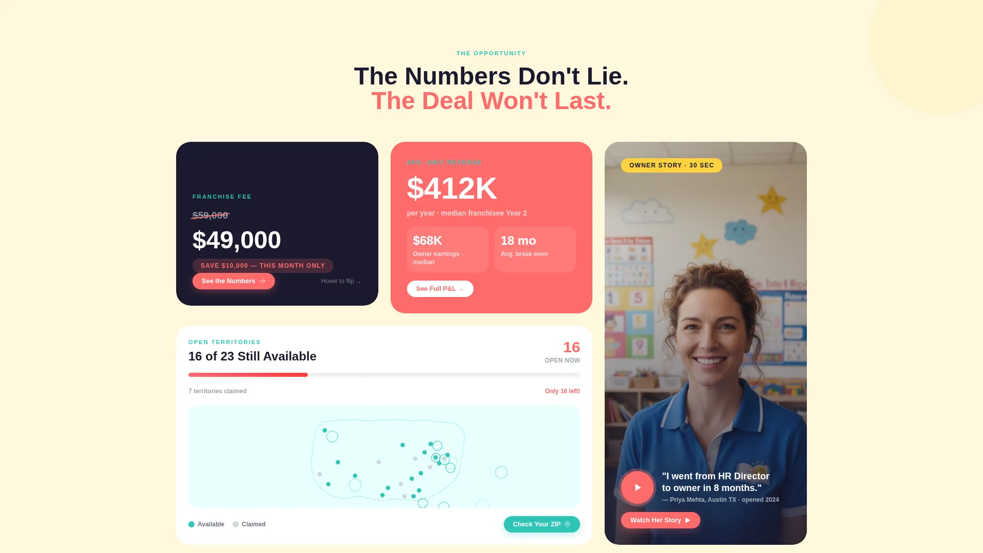 Childcare Franchise Landing Page Template
