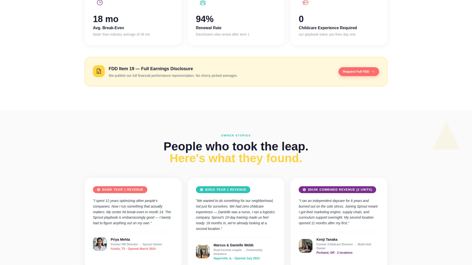 Childcare Franchise Landing Page Template