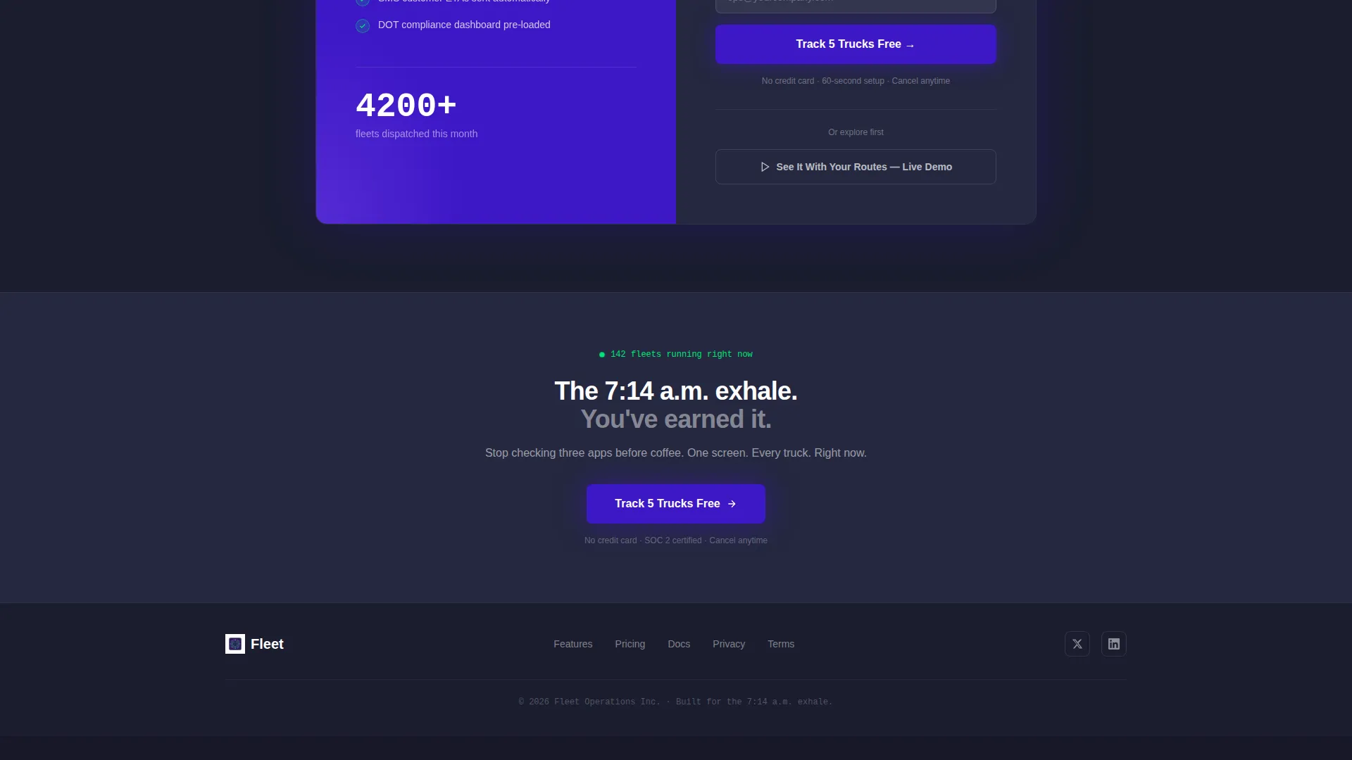 Home Services Fleet Management Landing Page Template