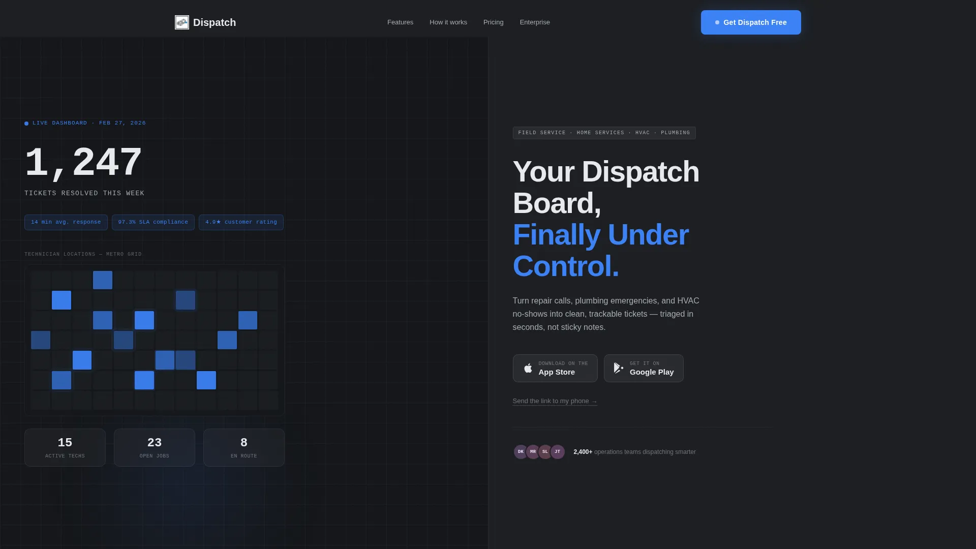 Home Services Ticketing Landing Page Template
