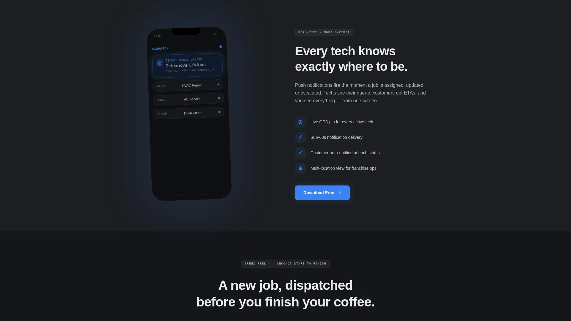 Home Services Ticketing Landing Page Template