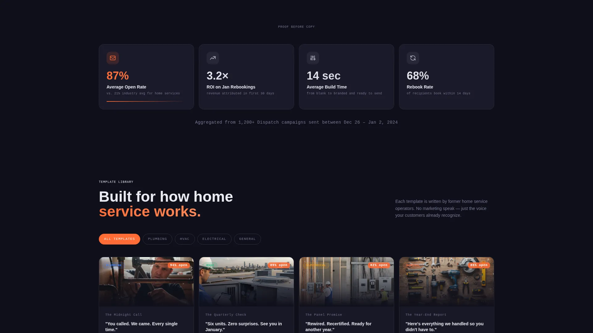 Home Services Holiday Email Landing Page Template