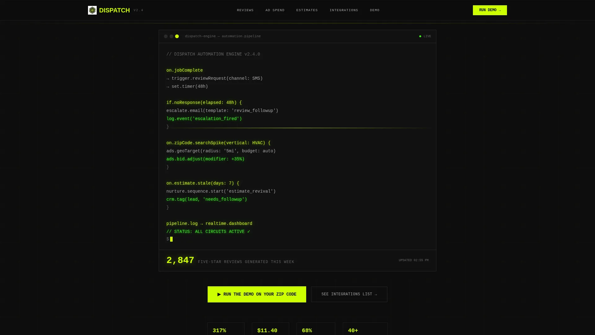 Home Services Marketing Automation Landing Page