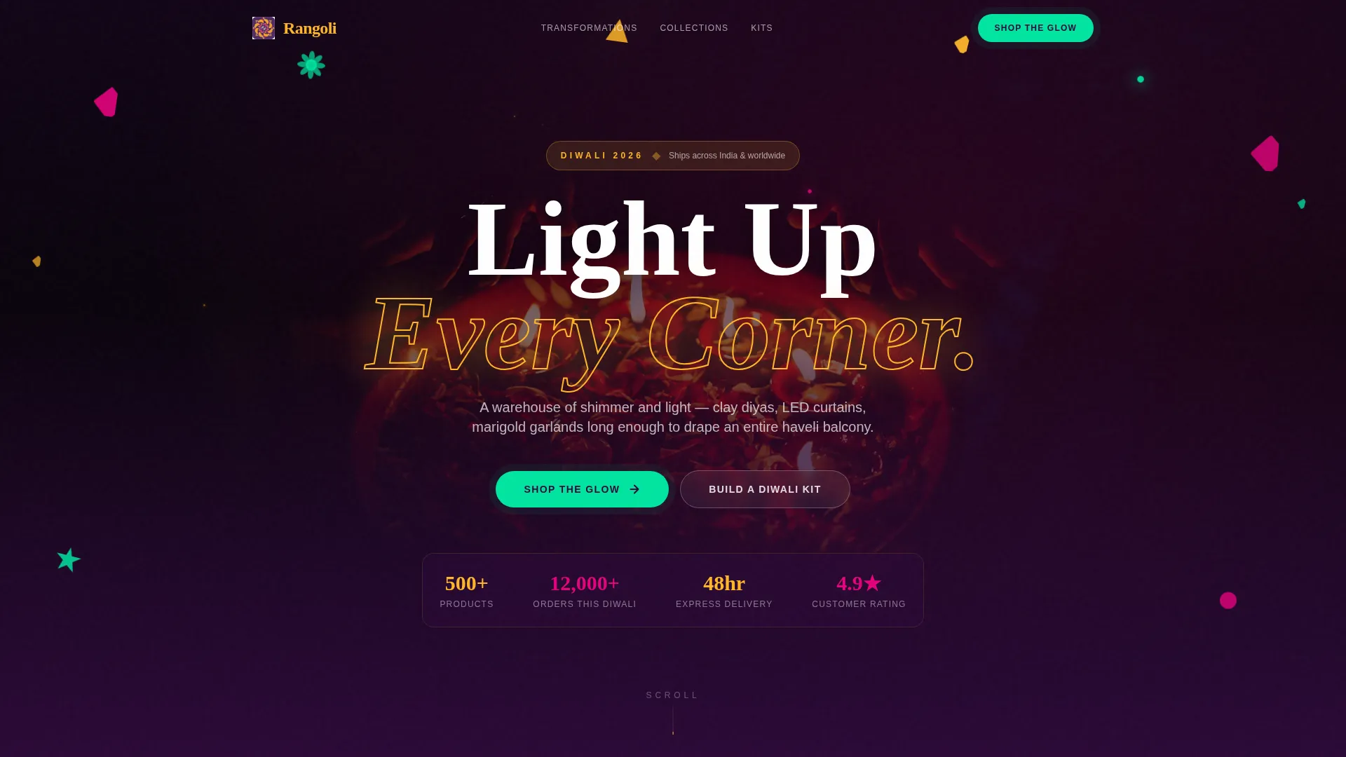 Vibrant Diwali Celebration Landing Page Template