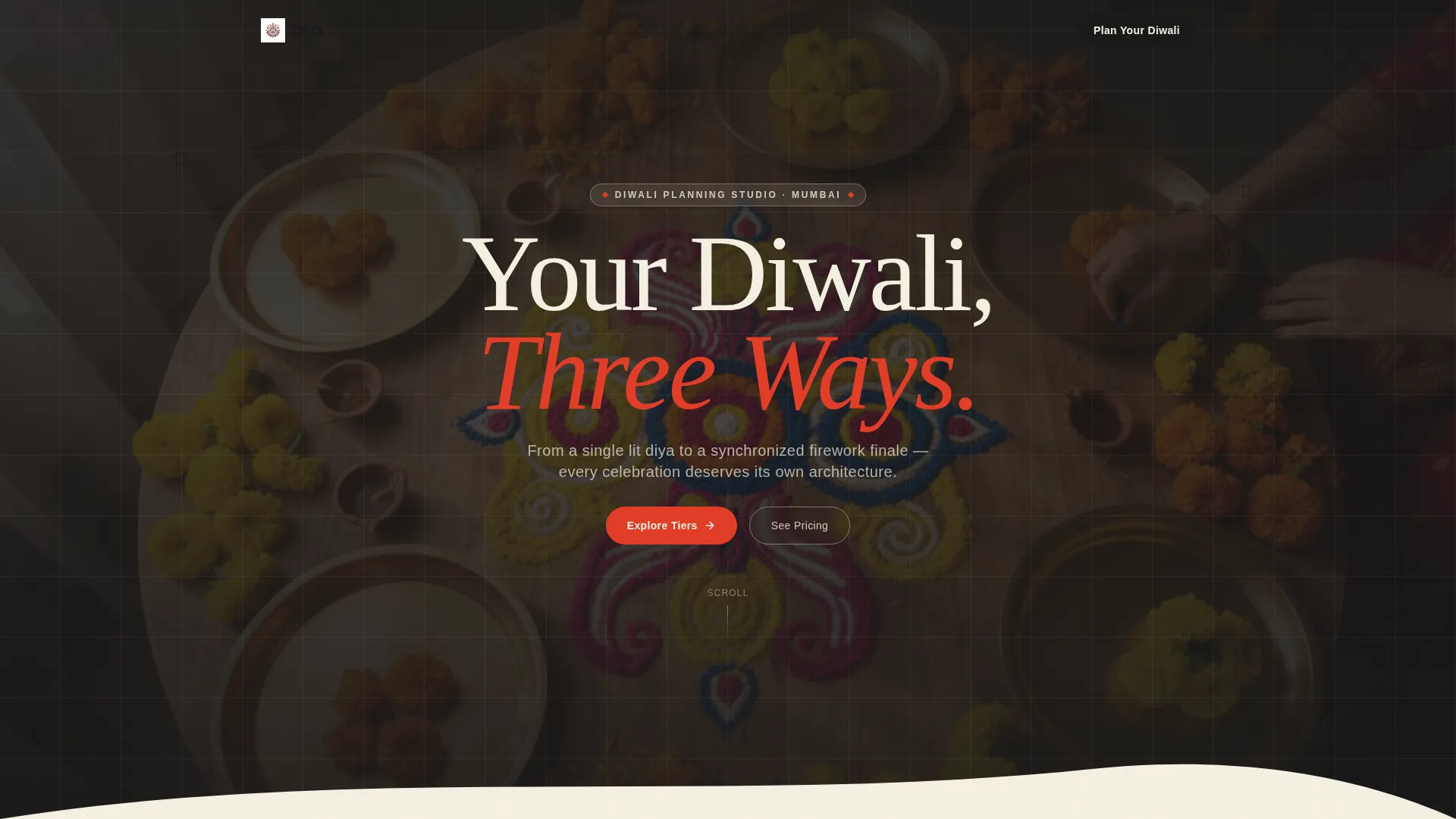 Diwali Business Specialist Booking Website Template