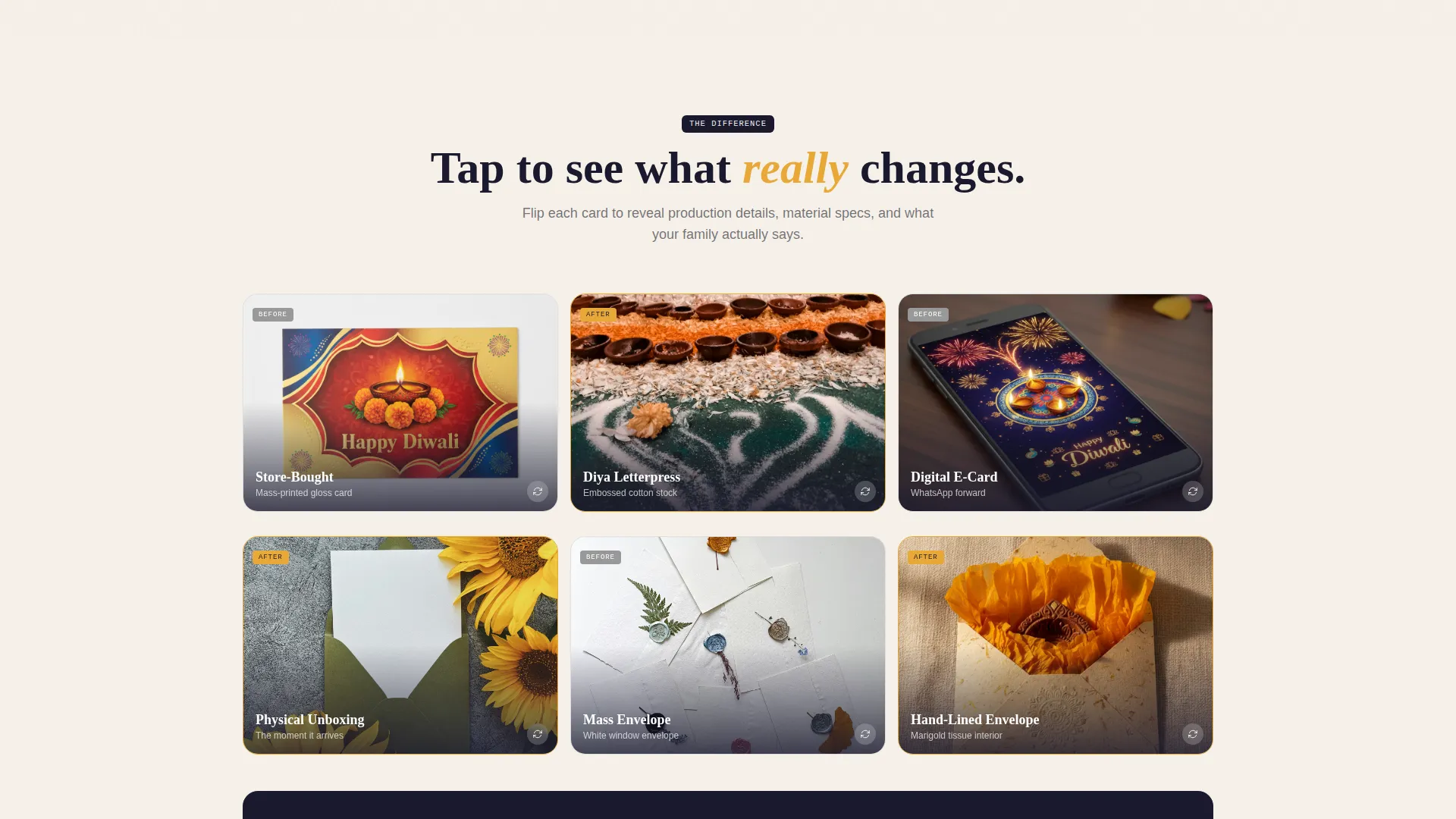Diwali Stationery Landing Page Template for Card Studios