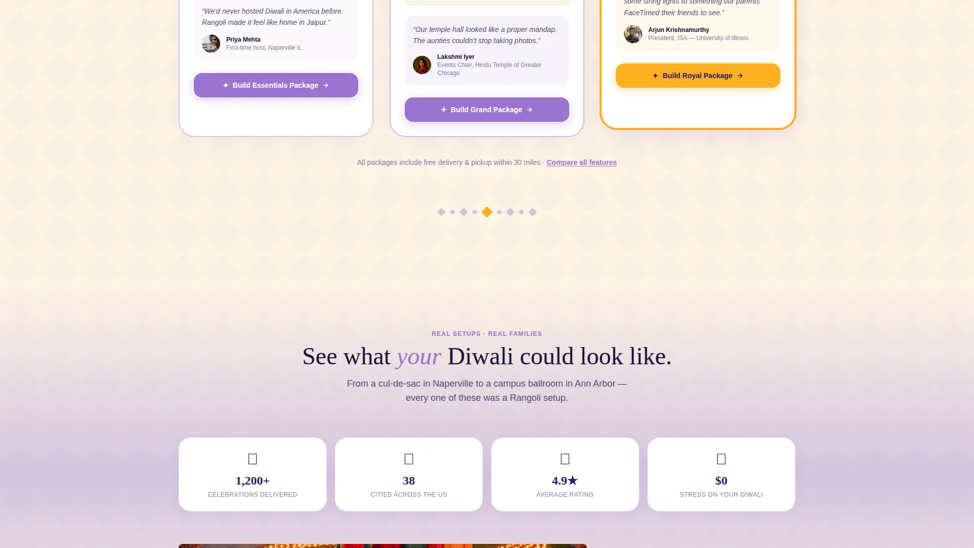 Diwali Business Advanced Booking Website Template