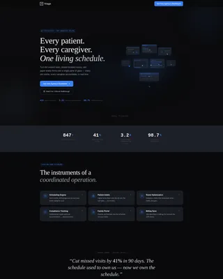 Home Services Patient Management Landing Page