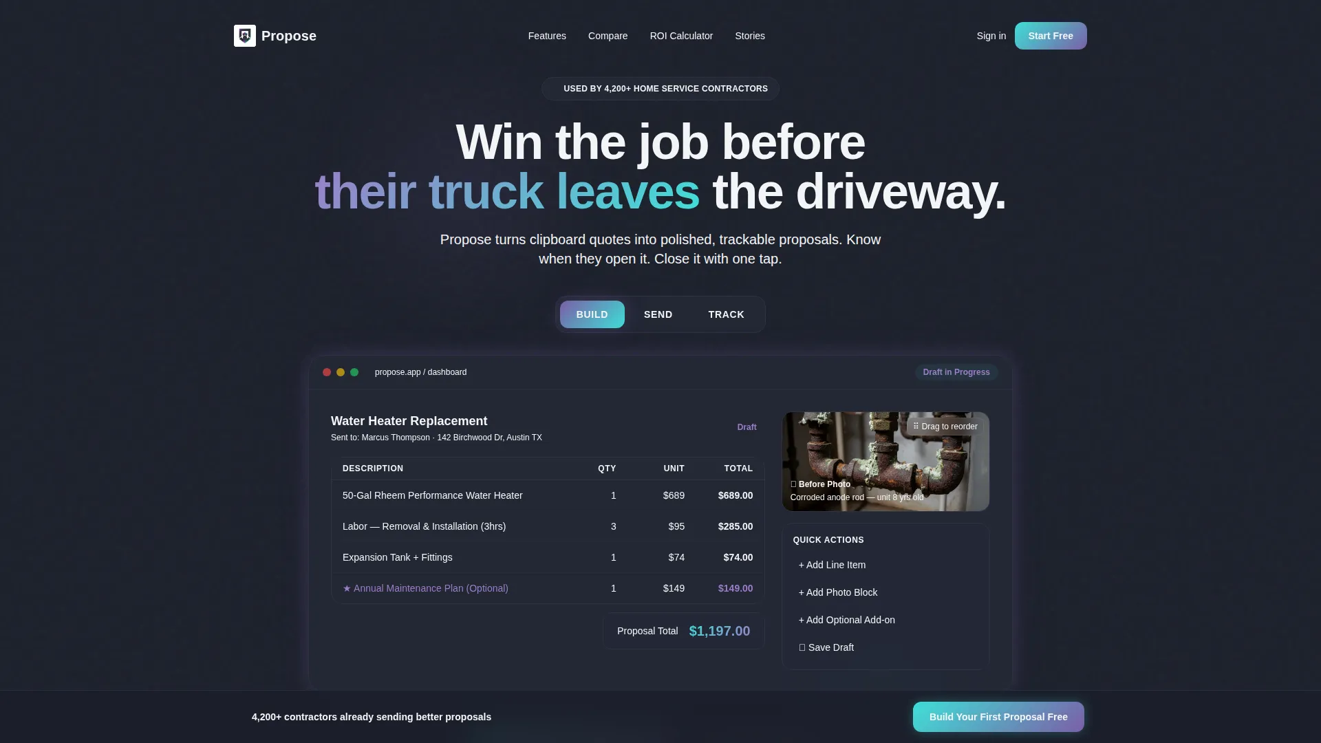 Home Services Proposal & Quote Landing Page Template