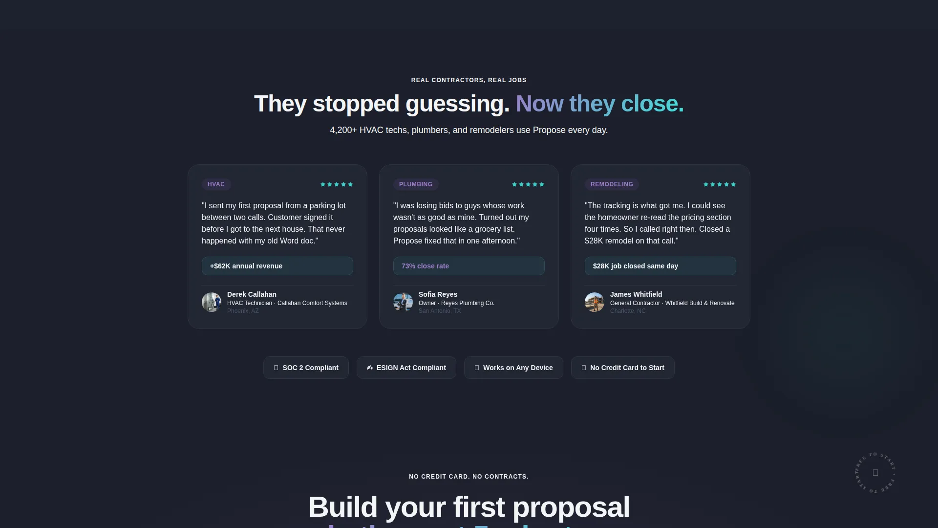 Home Services Proposal & Quote Landing Page Template