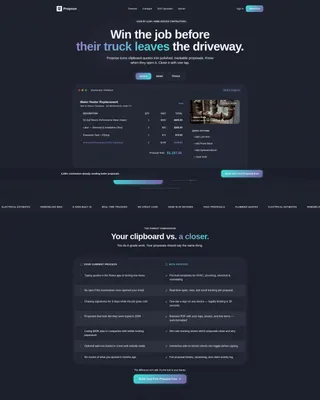 Home Services Proposal & Quote Landing Page Template