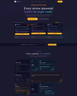 Bento Grid Landing Page for Review Management