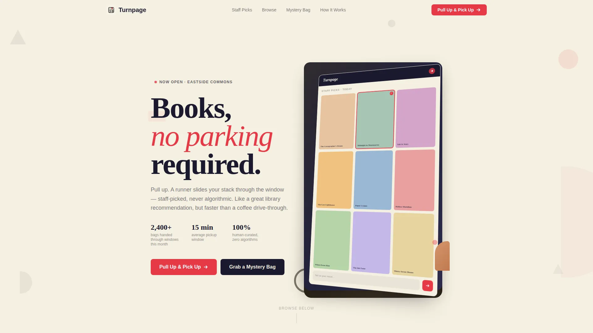 Playful Drive-Through Bookstore Landing Page Template