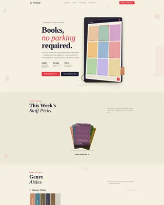 Playful Drive-Through Bookstore Landing Page Template