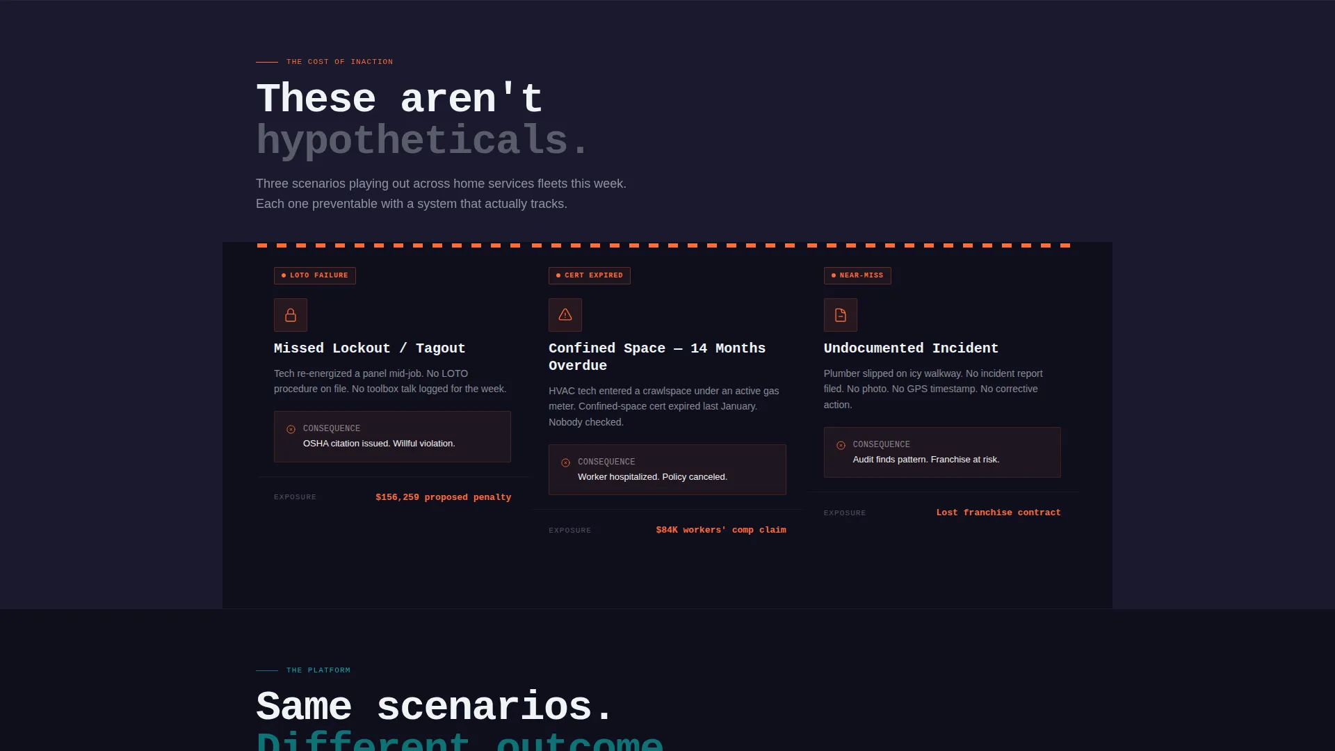 Home Services Safety Management Landing Page