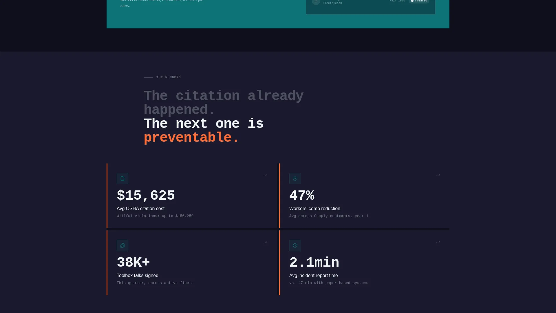 Home Services Safety Management Landing Page