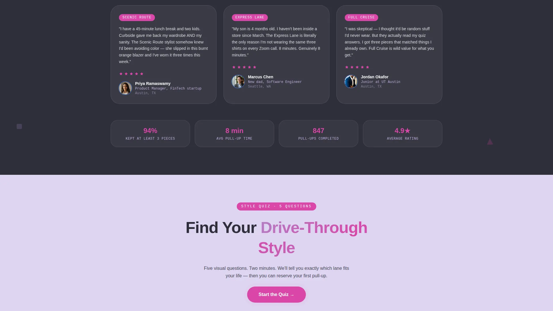 Drive-Through Business Specialist Professional Website Template