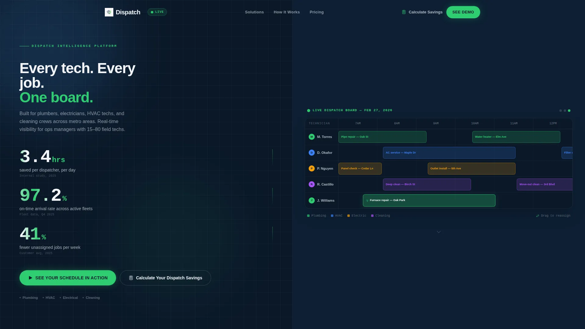 Home Services Staff Scheduling Landing Page Template