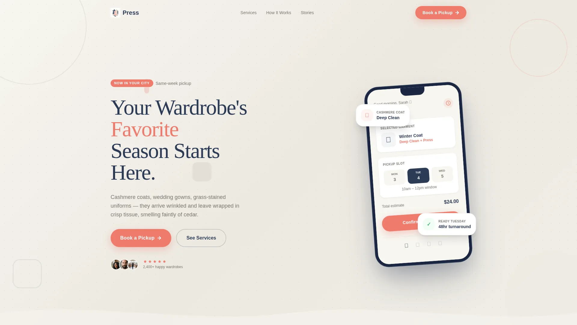 Local Brick & Mortar Business Booking Website Template